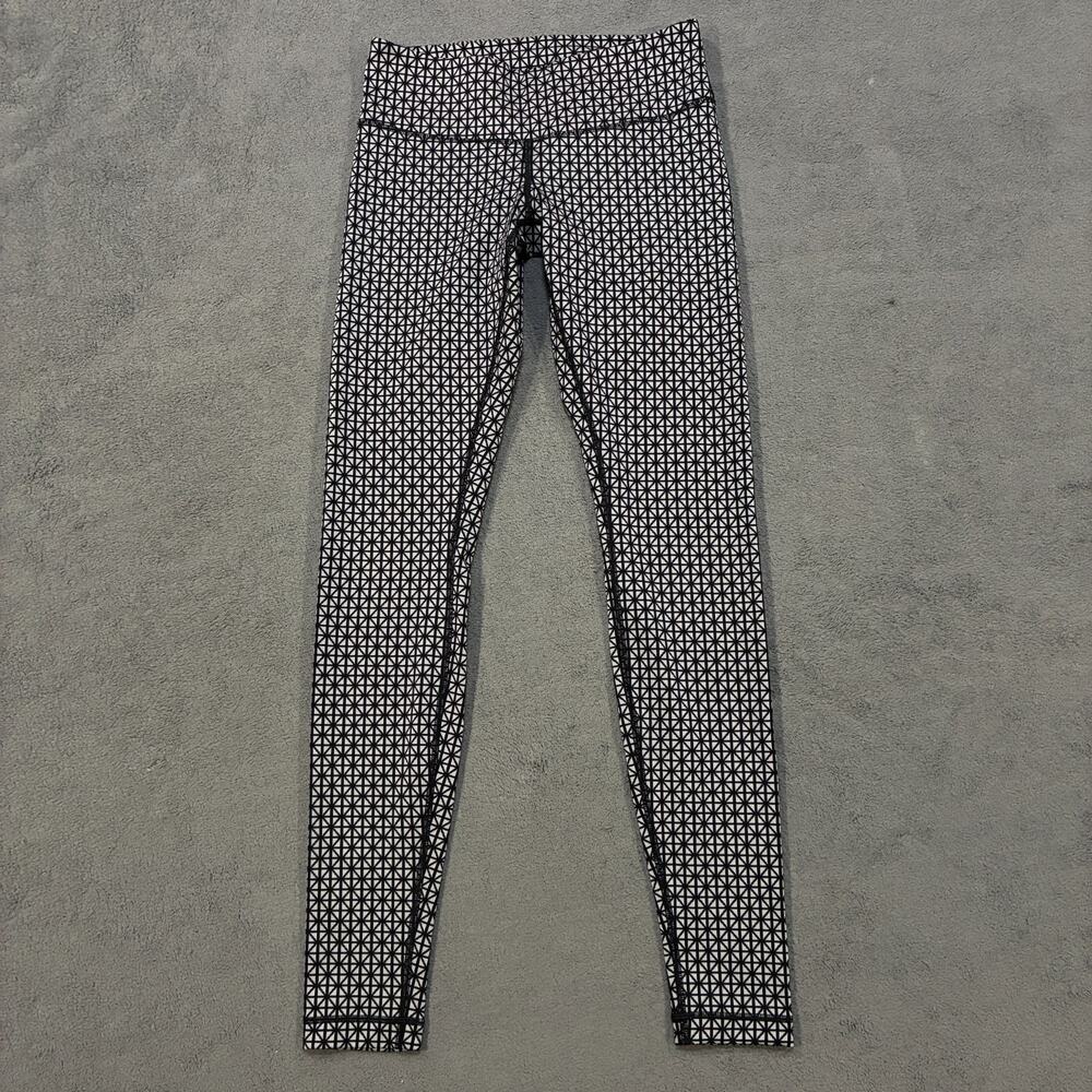Lululemon Wunder Under Black White Geometric Triangle Yoga Leggings Women's Sz 4